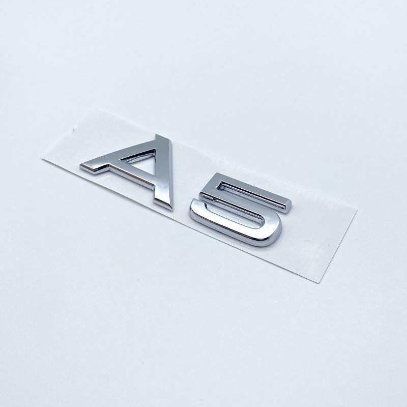 3D Letters Numbers Emblem for Audi A3 A4 A5 A6 A7 A8 Q2 Q3 Q5 Q7 Car Trunk Lid Nameplate Badge Logo Sticker Chrome Glossy Black