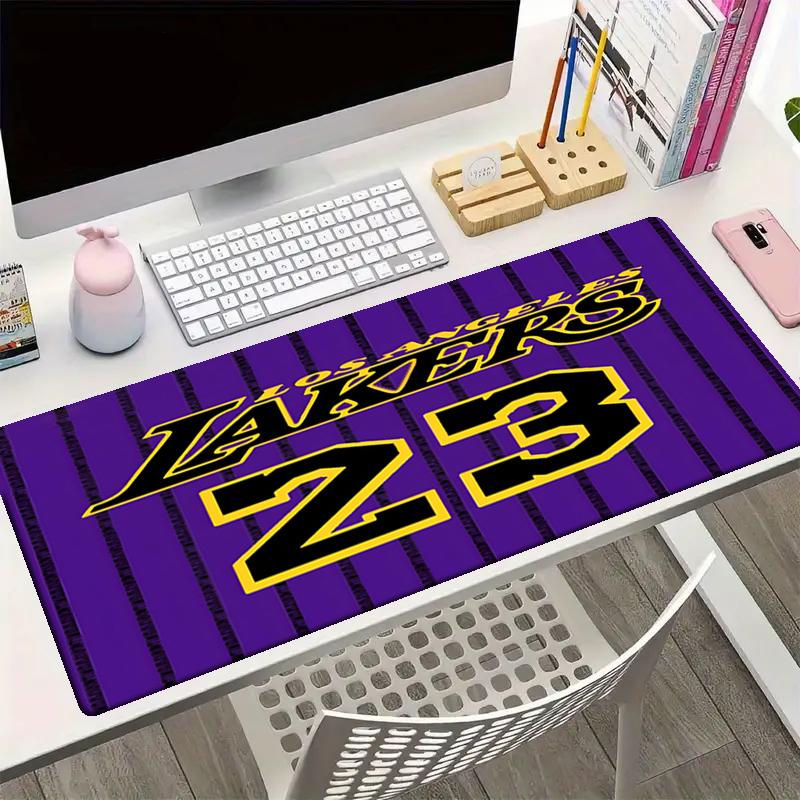Lakers Theme Mouse Pad, Non Slip Rubber Base, Multifunctional Office & Home Decor, Perfect for Workspace Personalization.
