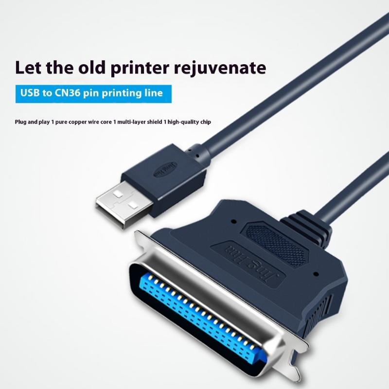 USB To CN36 Parallel Port Printer Cable USB To 36 Pin Parallel Printer Adapter Cable Converter Cord Printing Accessories