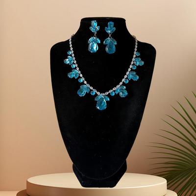 Colorful Zircon Necklace & Earrings Set - Luxury Fashion Jewelry