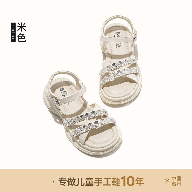 

Girls sandals 2025 new summer popular children s princess shoes soft sole casual women s treasure shoes beach shoes 36