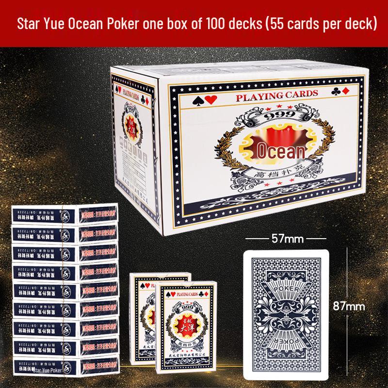 

8068 Genuine Fishing Poker Playing Cards - Full Box of 100 Decks for Home Entertainment, Card Room & Games like Guan Dan and Dou Di Zhu.
