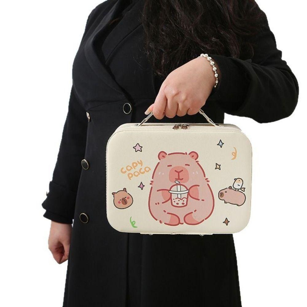 Kreativ Capybara Kosmetikkpung Bærbar Søt Kosmetikkveske Dame Kosmetikkveske Lett å Bære