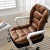Winter Heated One-piece Chair Cushion Office Chair Backrest Integrated Cushion Warm Plush Solid Color Student Stool Seat Cushions