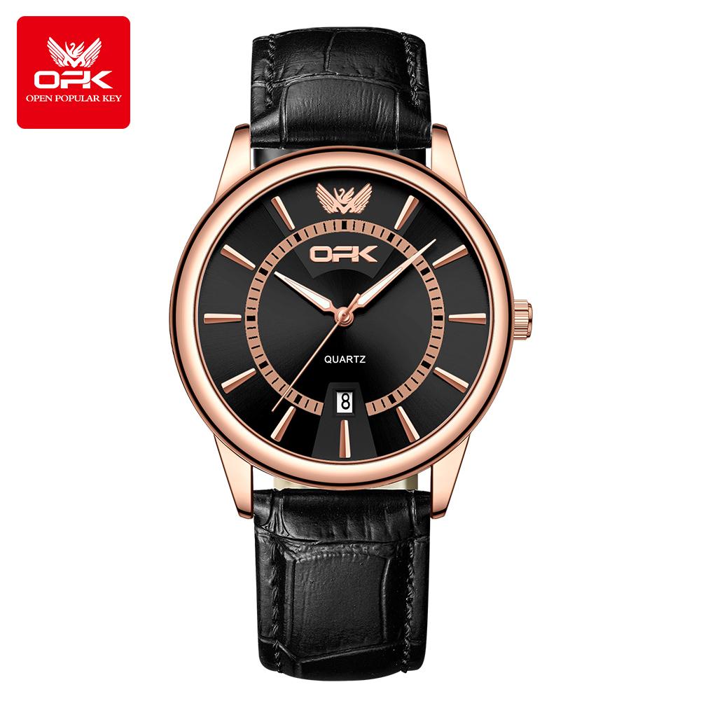 OPK 6036 Original Quartz Watches for Men Steel Strap Waterproof Auto Date Luminous Men's Wristwatches Simple Fashion Man Watch