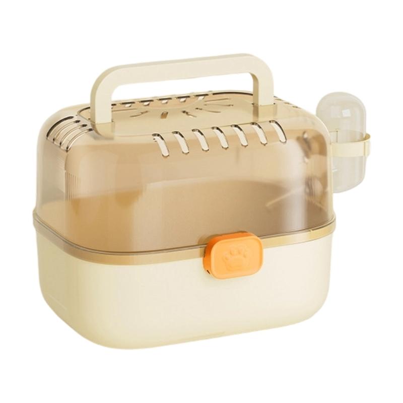 

Portable Hamster Cage Multiple Ventilation Holes Easy Disassembly Integrated Water Bottles for Travel Use жёлтый