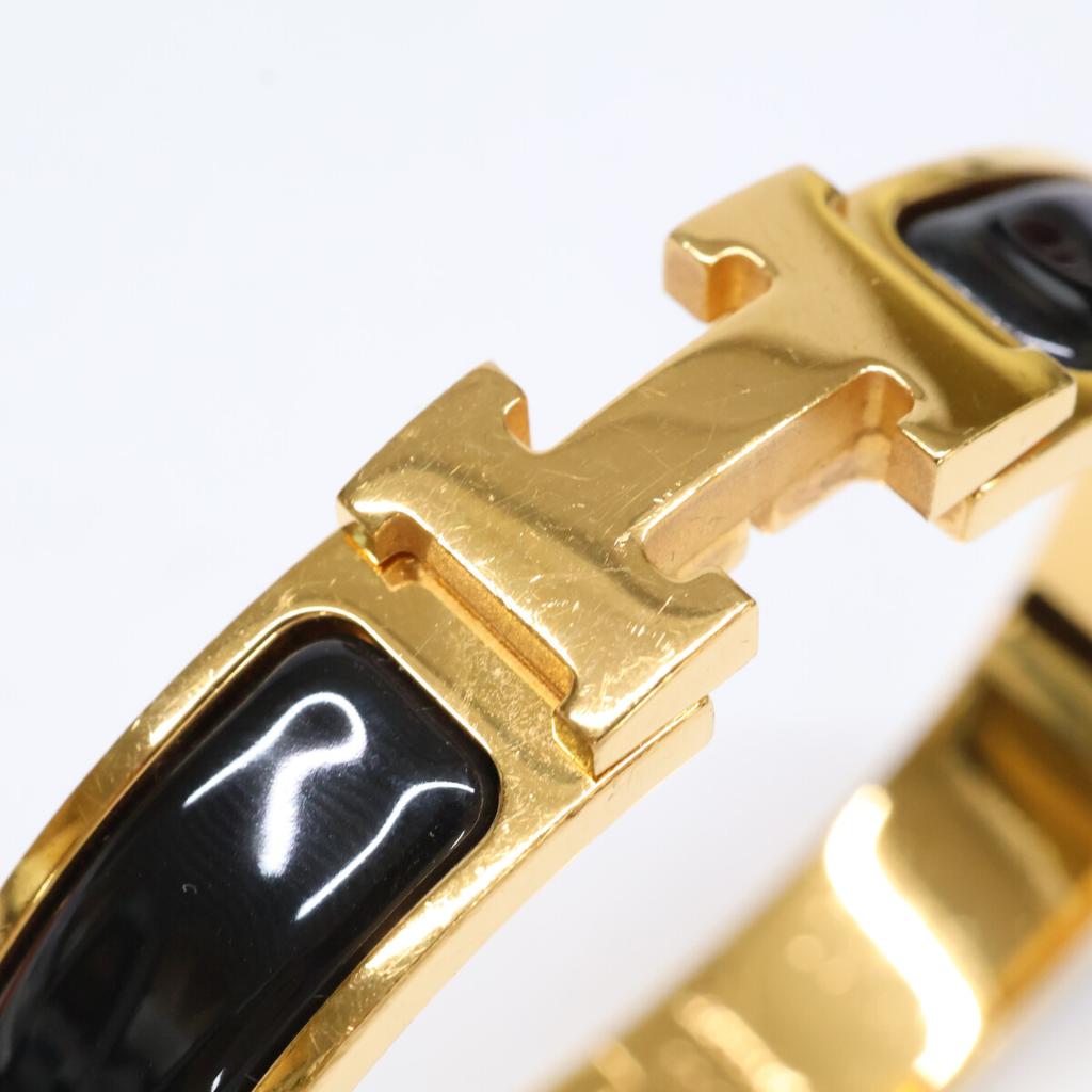HERMES H700001 Click H Bangle Black / goldUsed