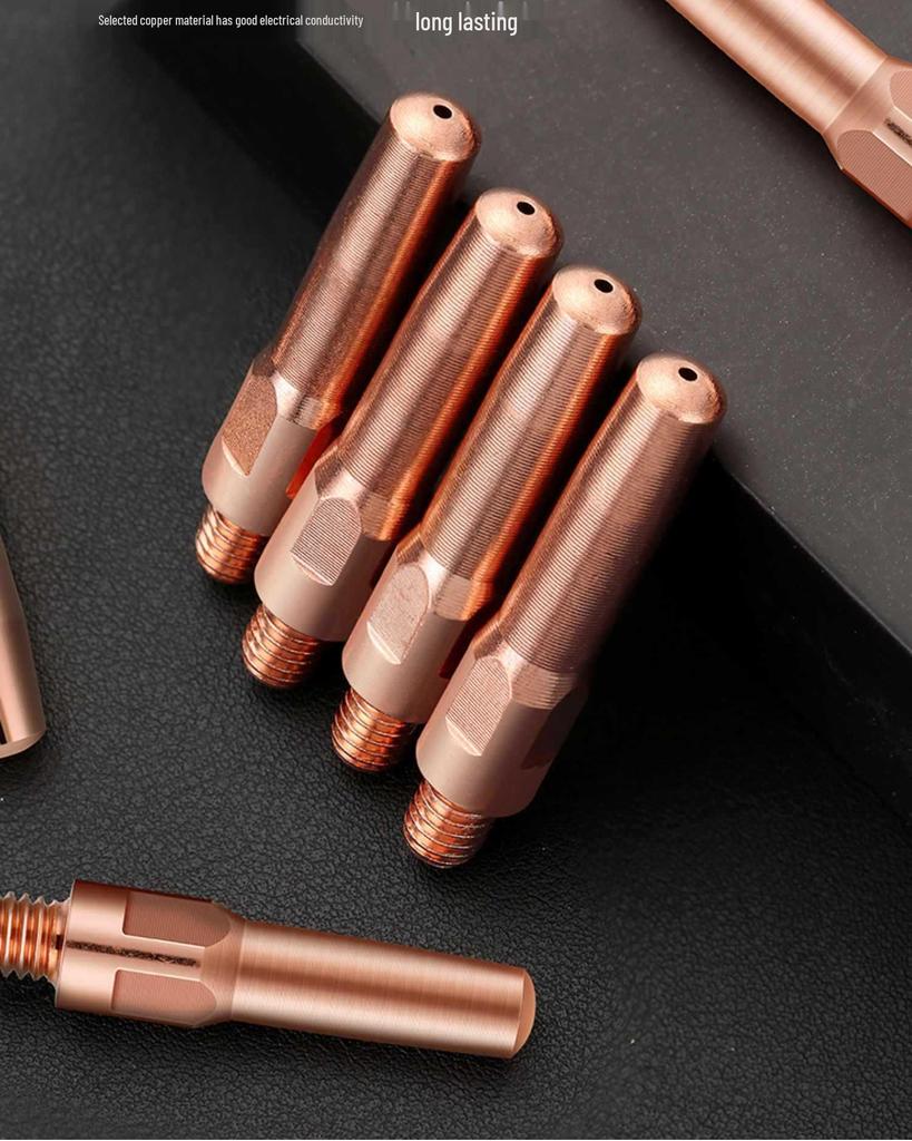 MIG Welding Contact Tip Set: CO2 Gas Shielded Gun Accessories, Copper Conductive Nozzle