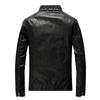 Casual Men Spring and Autumn Leather Jacket Washed Slim Leather Jacket Motorcycle Leather Jacket PU Leather Jackets for Men Slim Zip Jacket