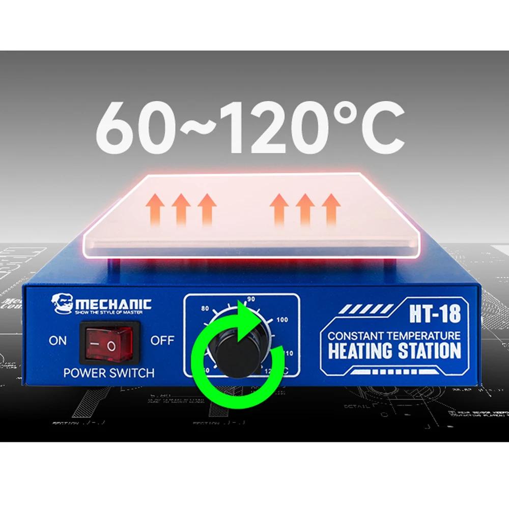 MECHANIC HT-18 Mini Hot Plate PCB SMD Board Soldering Plate Adjustable Constant Temperature Heating Preheating Station Repair