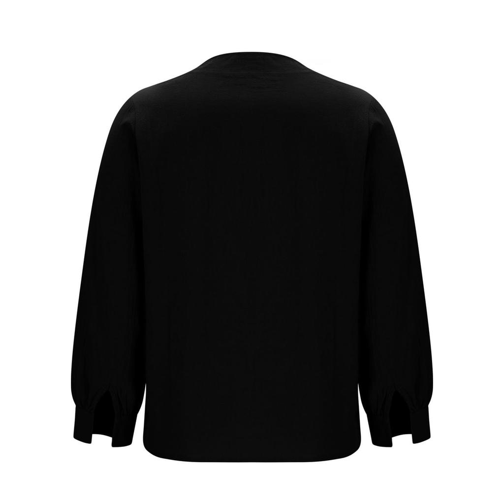 Women Loose Button Up Casual Blouses Long Sleeve Linen Tops