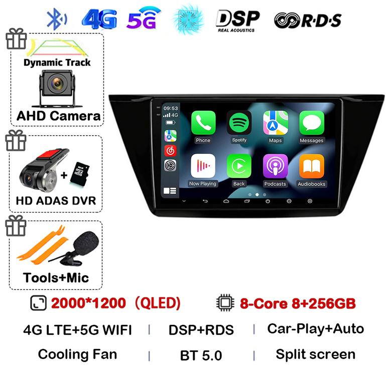 Android 14 WIFI 4G Carplay For Volkswagen TOURAN 2016 2017 2018 Auto Car Radio Multimedia Stereo Video Player GPS Navigation DSP