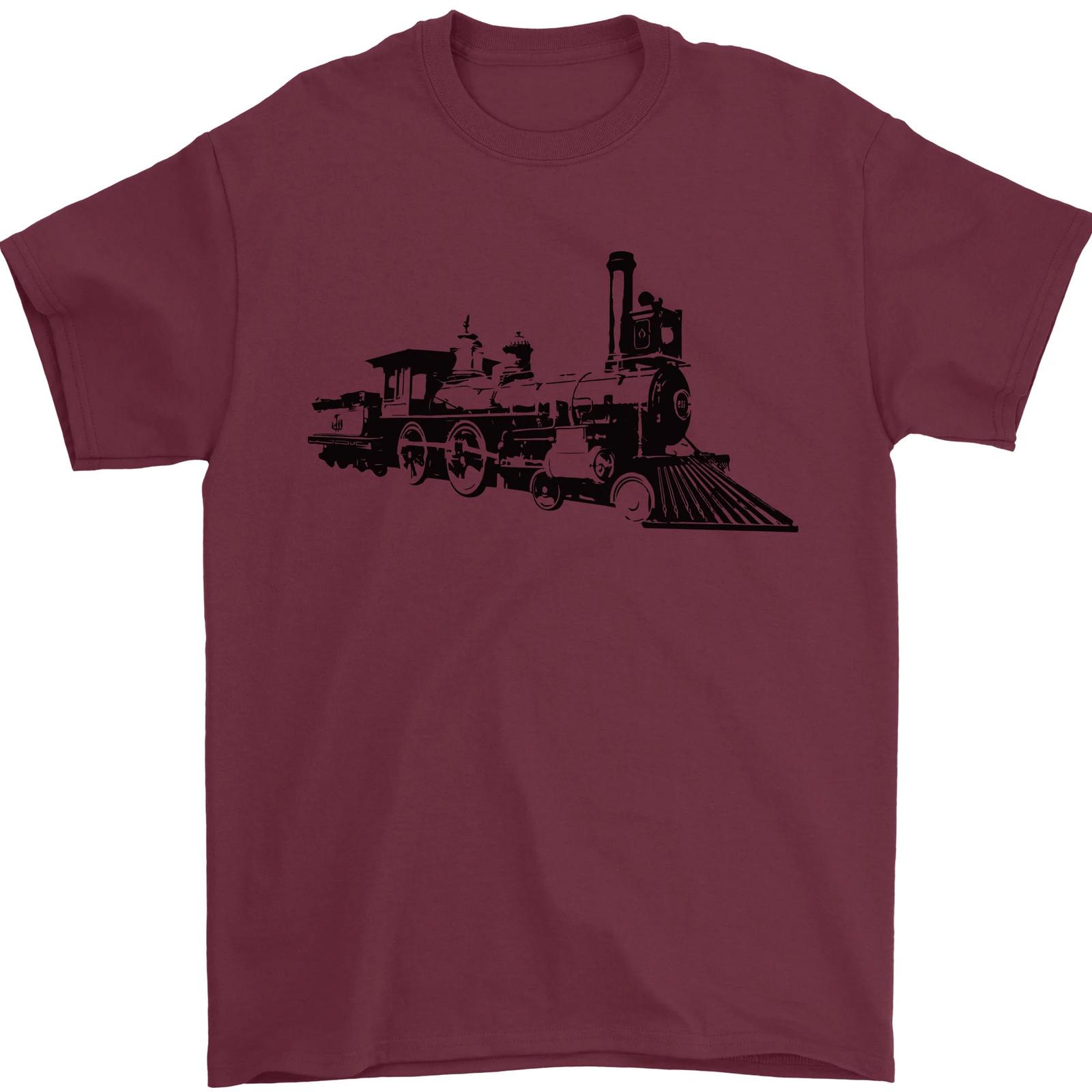 Trains Locomotive Steam Engine Trainspotting Mens T-Shirt 100% Cotton S