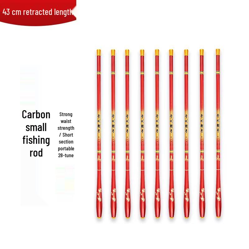 Canna da pesca ultraleggera in carbonio da 1,8 m per carassio, portatile e ideale per attrezzatura da pesca