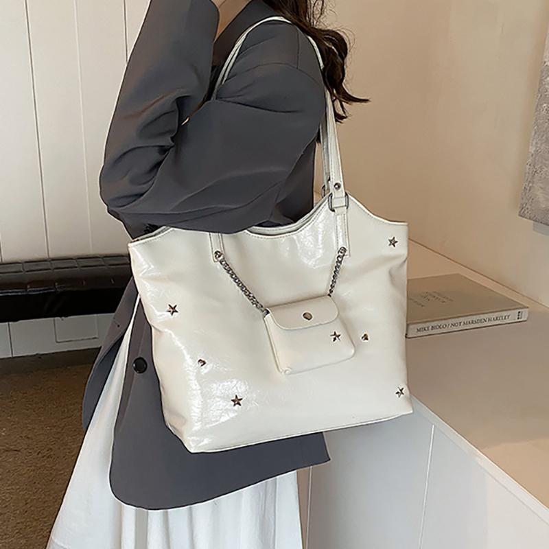 Large Capacity One Shoulder Bags For Women  New Trendy Versatile Pu Leather Tote Bag Female Commuting Shopping Handbags