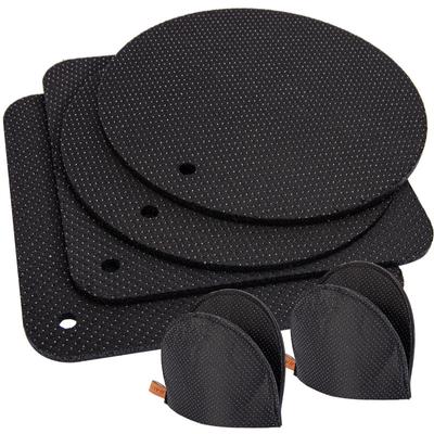 2pcs Premium Felt Cup Mat Gloves Washable Thickened Absorbent Solid Color Insulation Coaster Cup