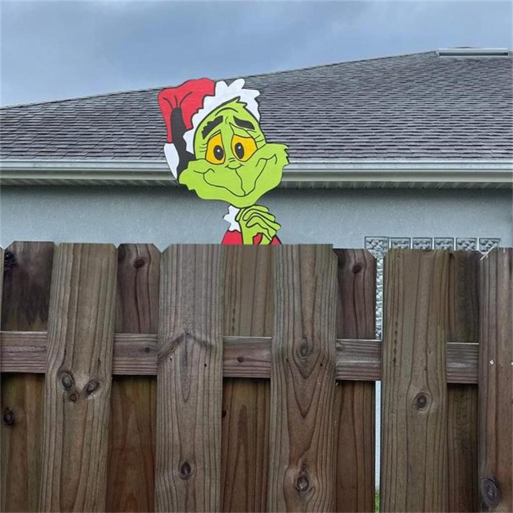 Christmas Decoration Green Voyeur Greetings Fence Decoration Outdoor Fence Sign