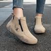 Women's High-top Casual Sneakers Handmade Leather Shoes Ankle Boots Spring & Autumn