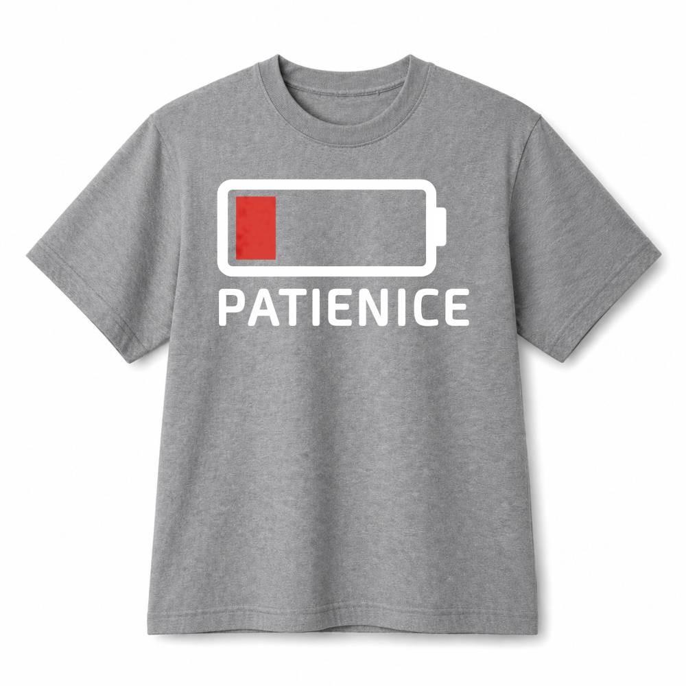 Sarcastic Low Patience Battery Funny Casual Graphic Cotton T-Shirt Unisex XL