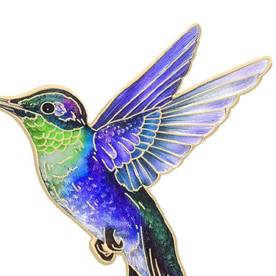 Hummingbird Badge Hard Enamel Rubber Backing Pin Jackets Backpacks Hats Lapel Brooch Nature