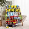 fire truck Theme Printed Blanket - Perfect for Couch, Bed, Travel & Outdoor Use | Machine Washable, Cozy & Durable.
