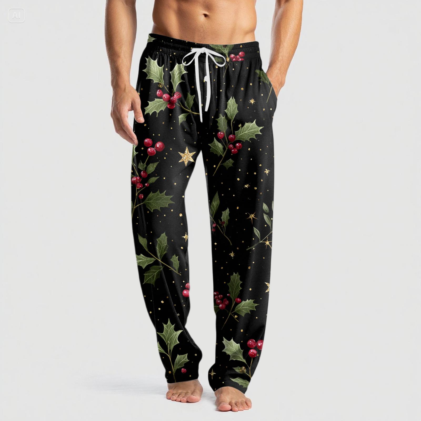 

Мужские вязаные модные брюки с принтом, карманами, повседневные, пижамные XXXL зелёный