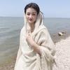Exquisite Niche Solid Color Shawl Dunhuang Grassland Sunshade Cotton and Linen Desert Grassland Bandana Shawl