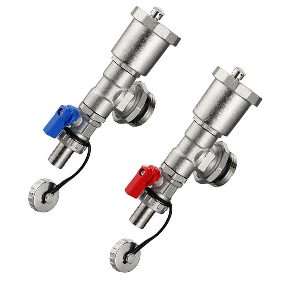 Floor Heat Manifold Kit Automatic Drain And Air Vent Valve For Underfloor Heating System 1 Inch DN25 And 1/2 Inch DN15 Brass