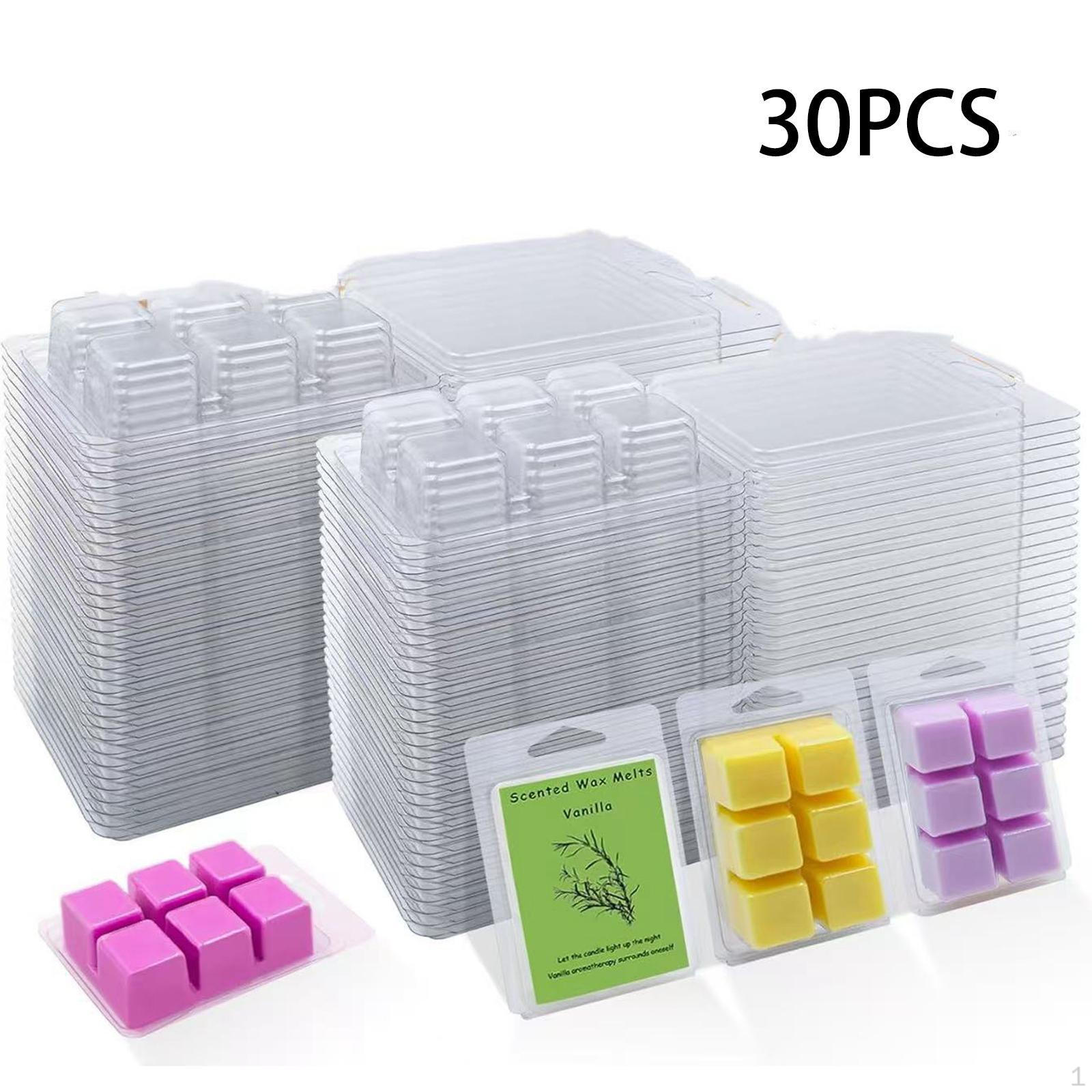 

30Pcs Melt Containers Clamshells DIY Casting Model Empty Clear Candle for Small Business