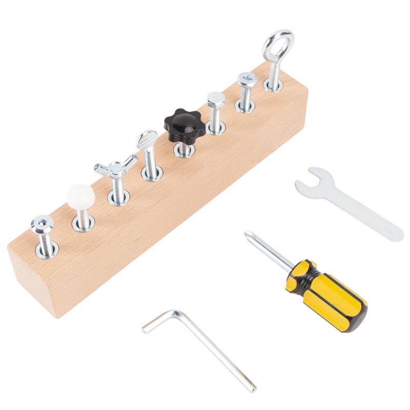 Children s Wooden Screw Assembly Toy for Hand-Eye Coordination