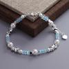 VENTFILLE 925 Sterling Silver Star Bracelet Fashion Korean Five-pointed Star Crystal Double Bracelet