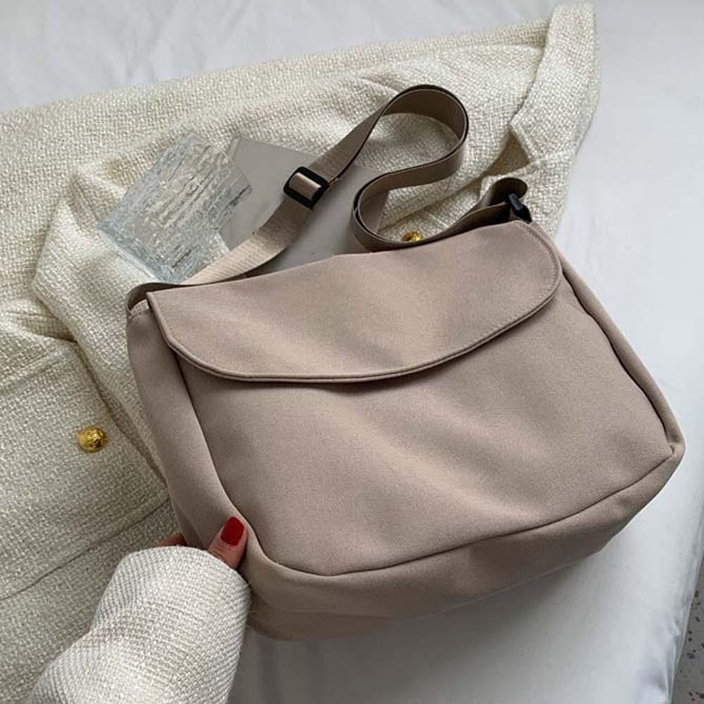 Soft Large Capacity Shoulder Bag Adjustable Strap Women Messenger Pouch Nylon Square Bag  Men