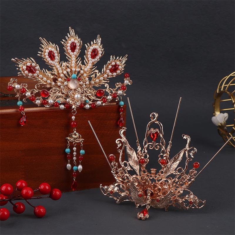 Antique Hair Crown Hair Ornaments Ancient Costume Headdress Chinese Hanfu Hair Accessories Hairstyle Design Tool