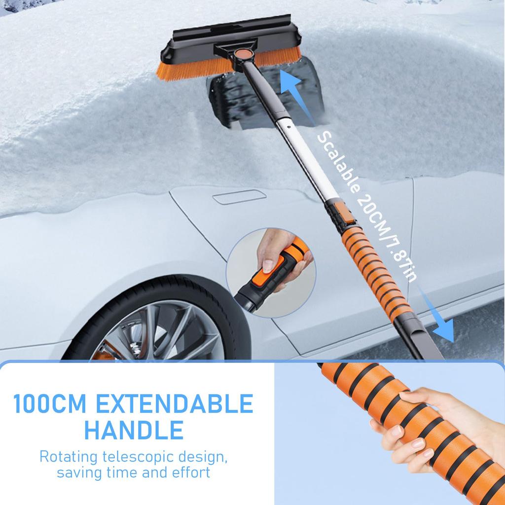 Extendable Snow Brush Emergency Snow, Extendable Aluminum Alloy Pole With Foam Grip Pivoting Brush Head For Car SUV Truck Christmas Car