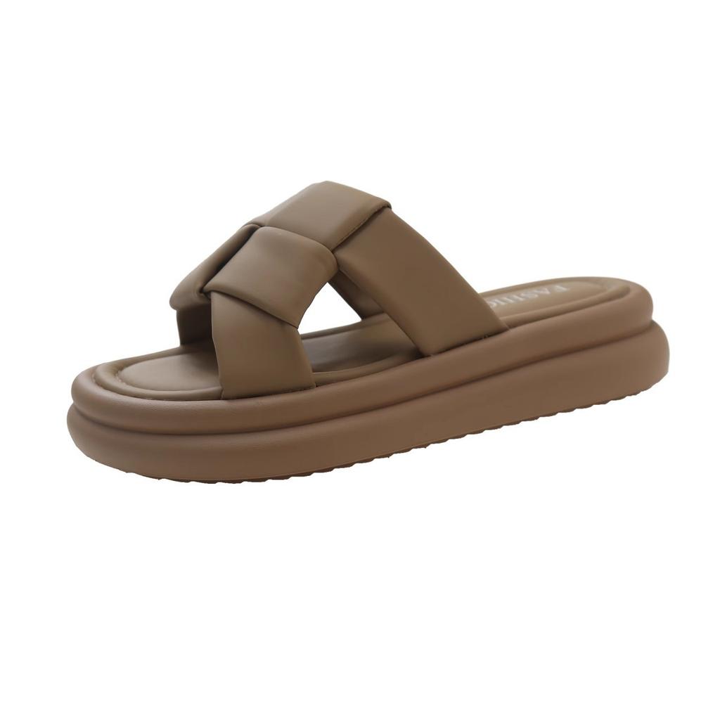 Cool slippers women's summer wear with skirt 2025 new platform casual beach sandals fashion pregnant women one-word