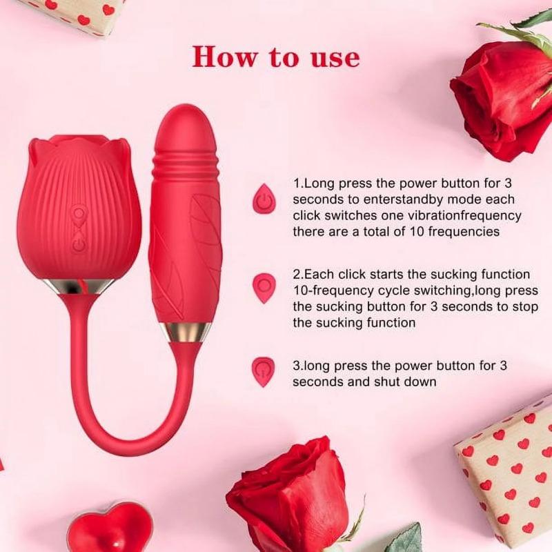 Rose Toy for Woman - 2 In 1 Vibrator and Adult Sex Toys with Vibrating Egg, G Spot Toy Accessories for Adults Couples -MMQ