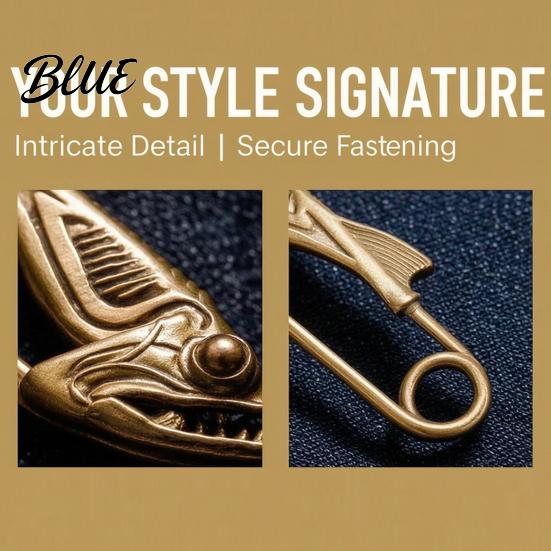 Durable Metal Brooch Fish Head Pin Three-Dimensional Piranha Design Smooth