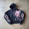 Oversized Hooded Sweatshirt With Anime Print Streetwear Y2K Style Long Sleeve Pullover Women