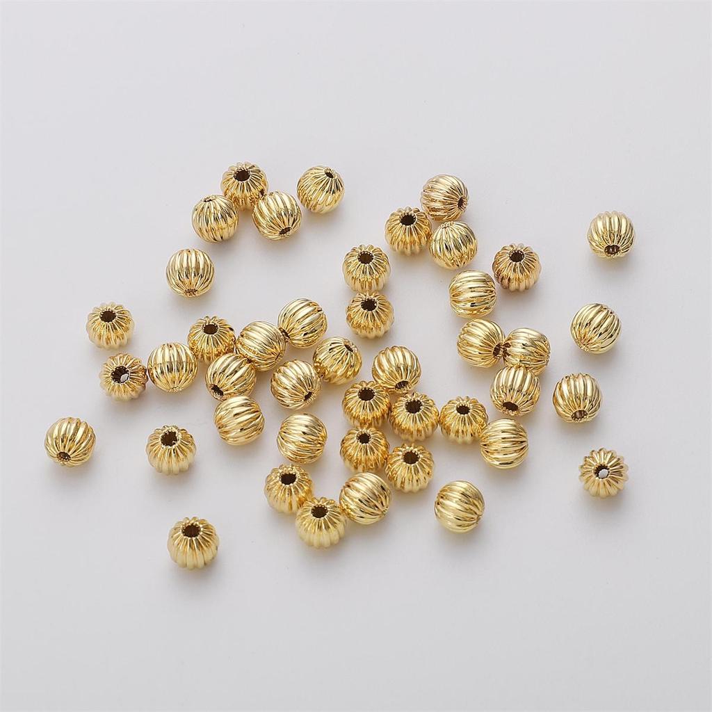 Copper Pumpkin Patterned Lantern Beads For DIY Jewelry Making Craft Accessories