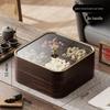 Retro Chinese-Style Wood-Inspired Dry Fruit Storage Box with Lid for Living Room Coffee Table