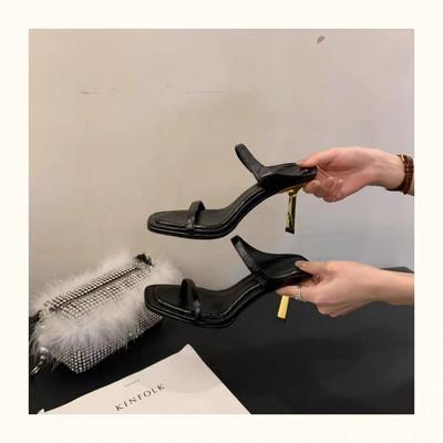 New Designer Summer Leopard Women Slipper Elegant Narrow Band High Heel Slides Ladies Elegant Party Dress Sandals Shoes
