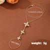 Style Crystal Zircon Flower Ring Hand Chain For Women Gift Jewelry