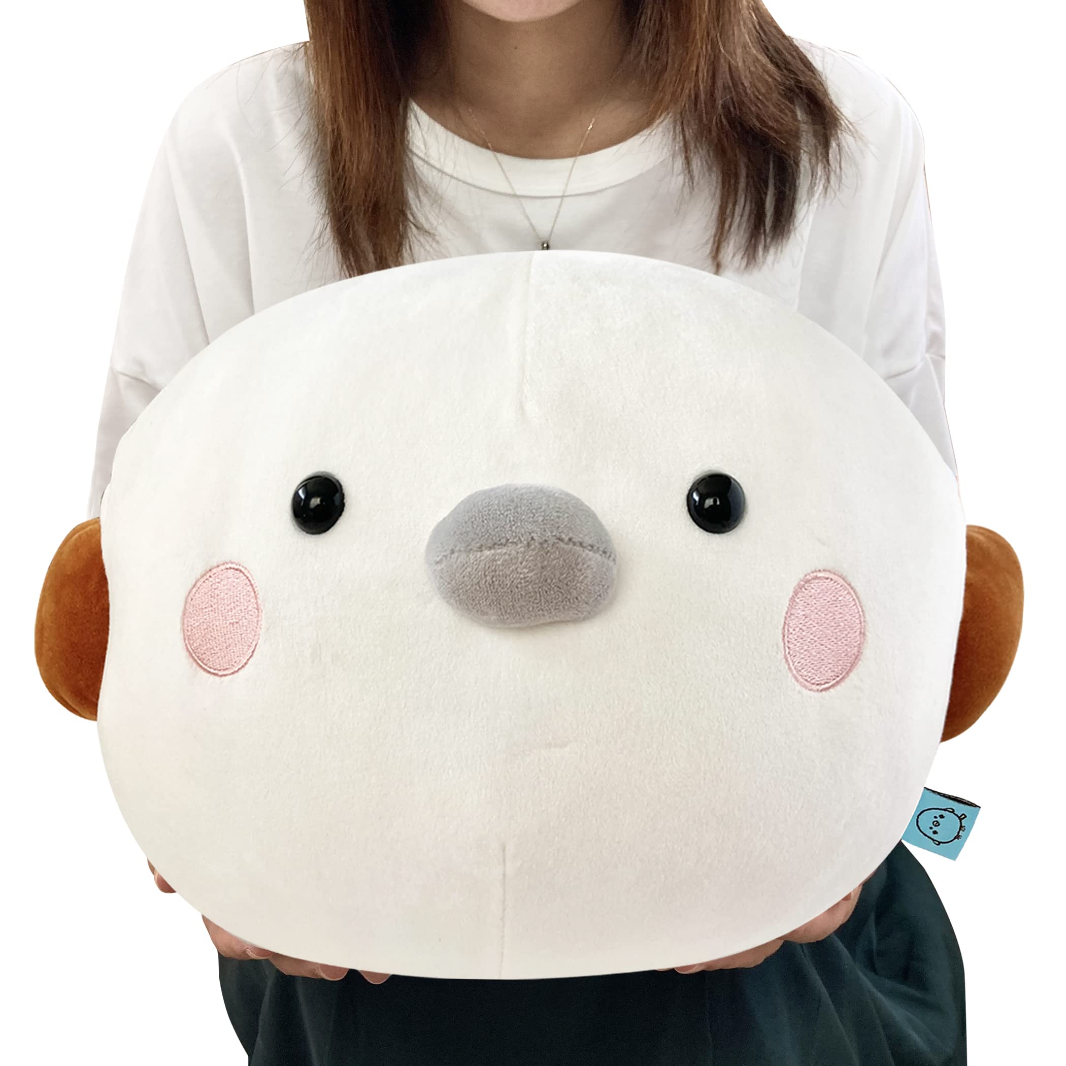 

and Plush Body Fluffy Shimaenaga Small Bird [Kinagari Shimaenaga] Cushion, Mascot, Toy, Pillow, Round, Soft, (Kotori) (Approx. 30cm)