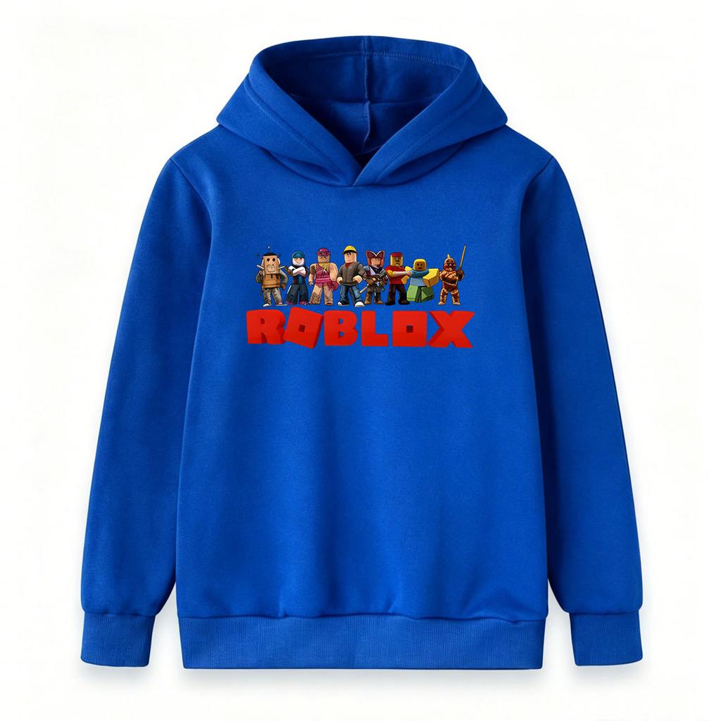Kids Boys Girls Long Sleeve Hooded Sweatshirt, Cartoon Game Character Print Pullover Hoodie, Casual Loose Soft Warm Tops for Daily Wear and Outdoor Ac