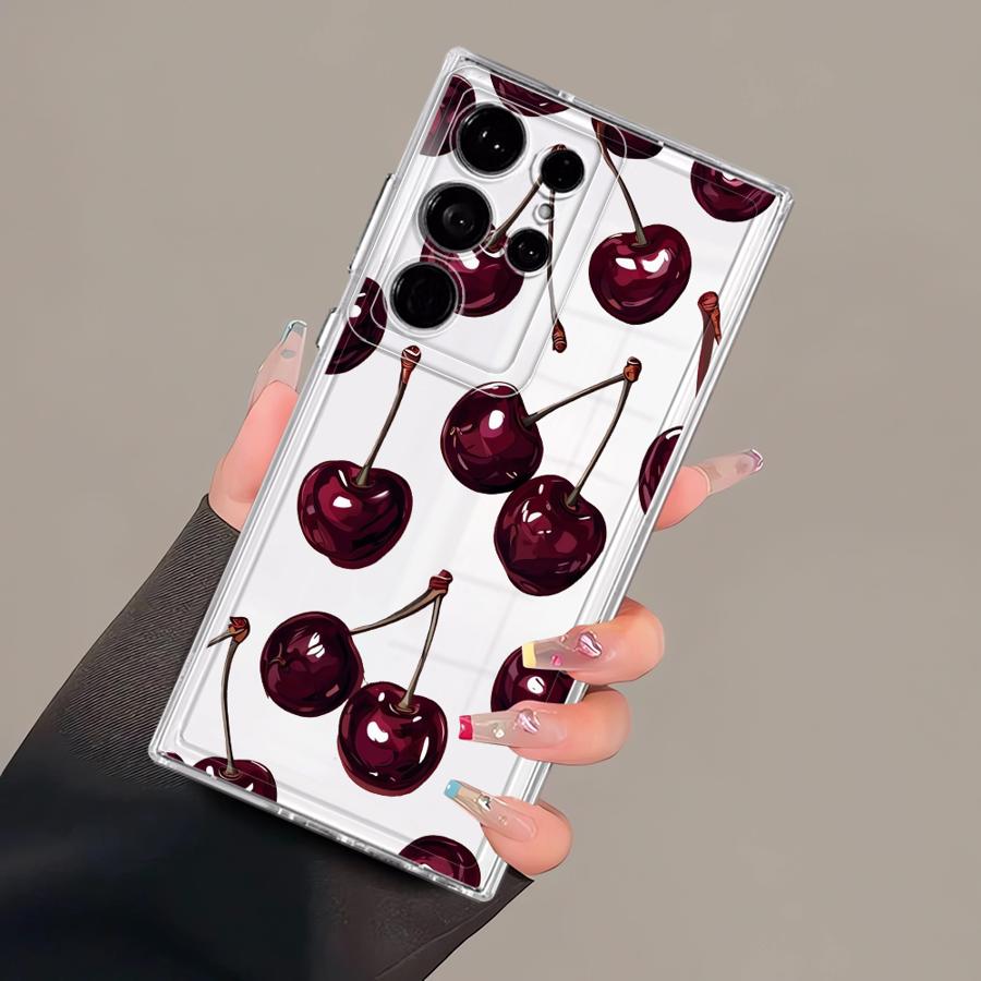 

Чехол для телефона Фруктовая вишня для Samsung Galaxy S26 S22 FE S24 S21 Note 20 Ultra 10 S25 Edge S20 Plus S23 Ultra Galaxy S21 FE 5G