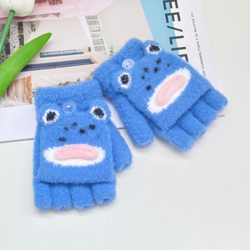 

Мультяшные варежки без пальцев новые зимние теплые детские перчатки мужские и женские перчатки-трансформеры детские перчатки average size королевский синий