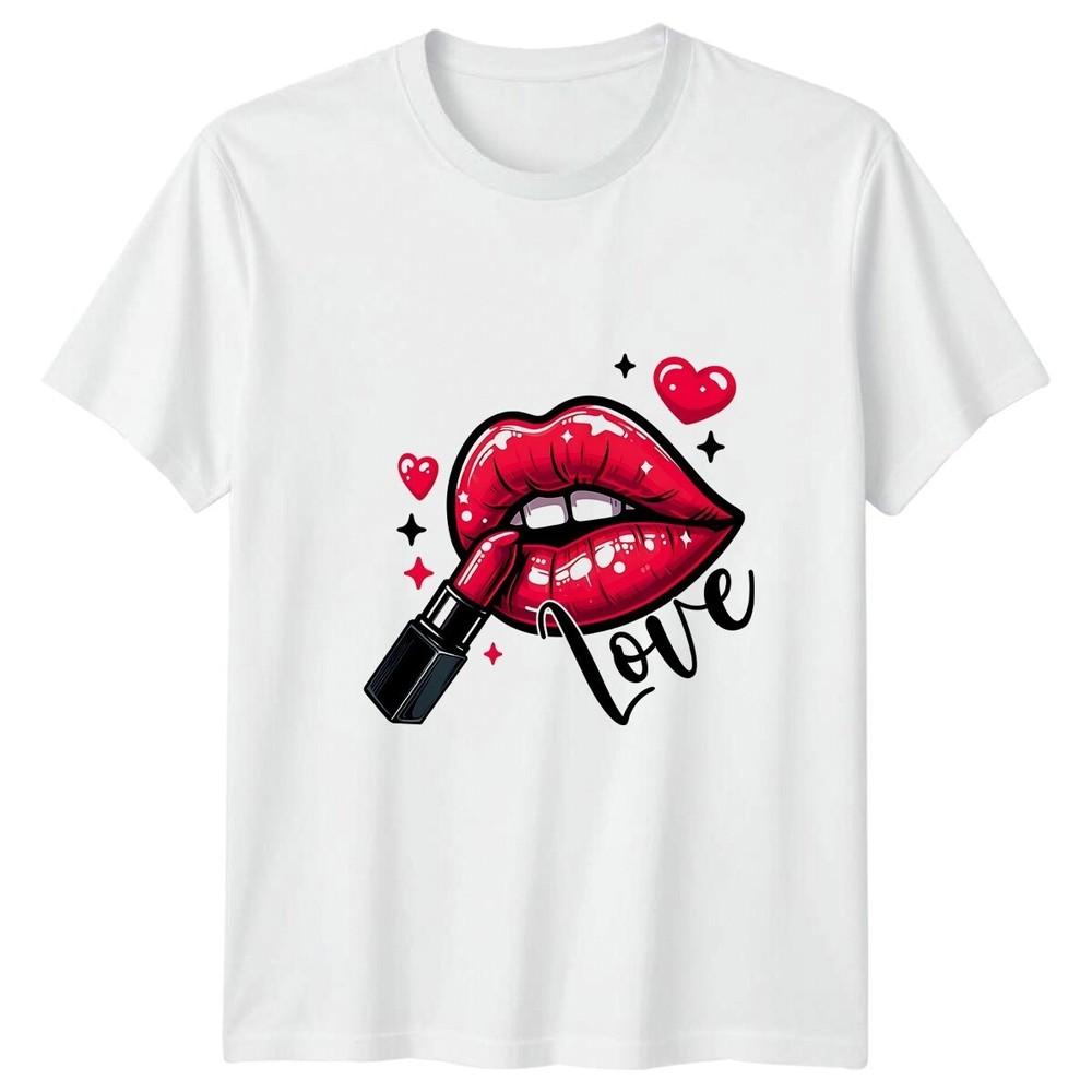 Lips Lipstick Love Valentine’s Day Pop Art Unisex Graphic Unisex T-Shirt