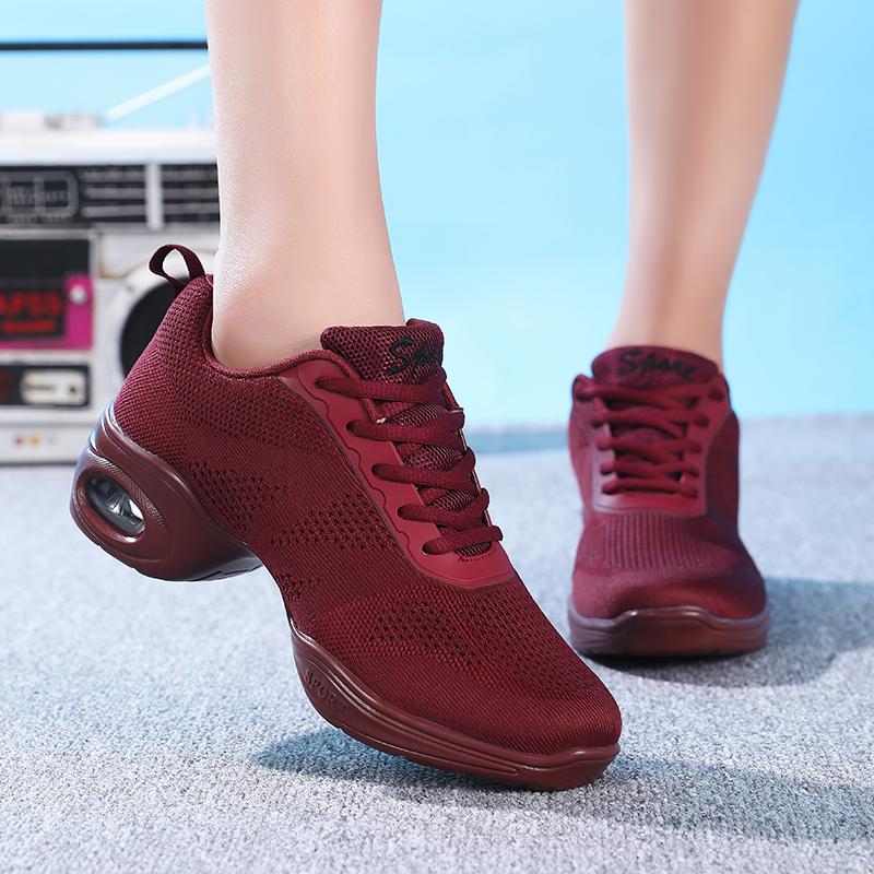 Scarpe da Ballo Moderne Donna con Ammortizzazione ad Aria Rete Traspirante Scarpe da Jazz con Lacci Sneakers Casual da Donna Ammortizzanti