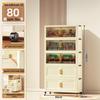 70-90cm No-Install Folding Storage Cabinet for Home, Living Room, Bedroom, Multi-layer Wardrobe, Sundries Organizer.