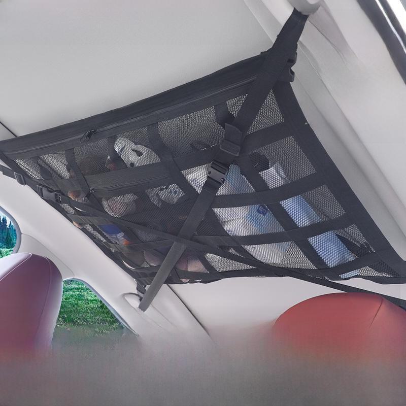 Upgraded Car Roof Storage Net with Webbing for Trunk Pickup